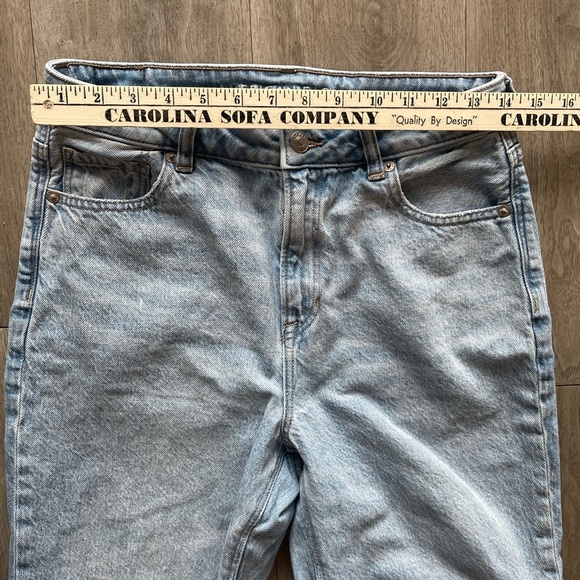 American Eagle High Rise Light Wash Straight Leg Denim Jeans Women’s 10 Short - Picture 7 of 11